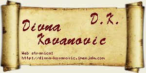 Divna Kovanović vizit kartica